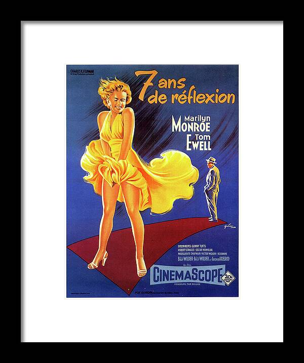 Boris Framed Print featuring the mixed media ''Seven Year Itch'' 1955 - art by Boris Grinsson by Movie World Posters