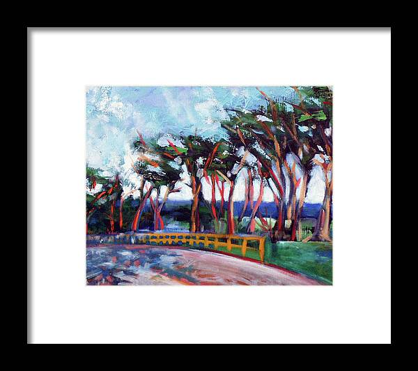 Carmel By The Sea Framed Print featuring the painting Seventeen Mile Drive by Walter Fahmy