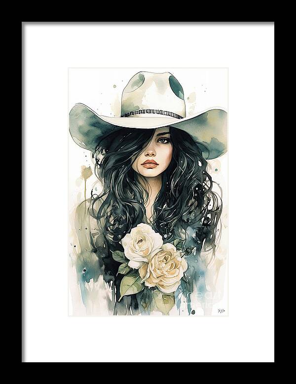 Cowgirl Framed Print featuring the painting Sexy Cowgirl by Tina LeCour
