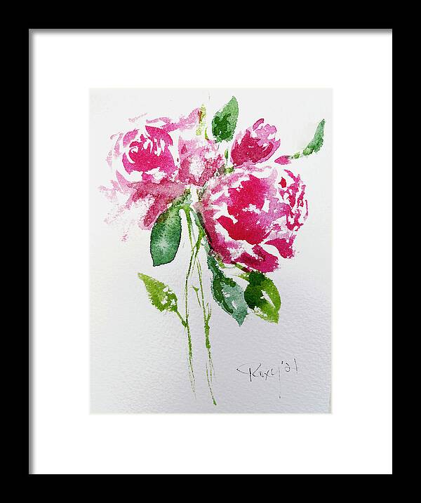 Shabby Roses Framed Print featuring the painting Shabby Pink Roses 2 by Roxy Rich