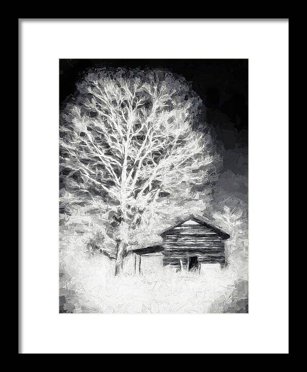 North Carolina Framed Print featuring the digital art Shade of a Tree fx by Dan Carmichael