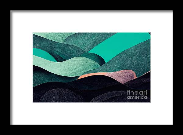 Green Framed Print featuring the digital art Shades of green by Andreas Thaler