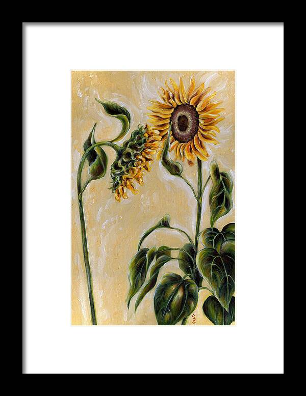Sunflower Framed Print featuring the painting Shall we dance by Hiroko Sakai