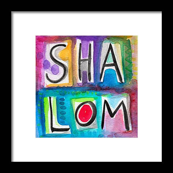 Shalom Framed Print featuring the painting Shalom Square- Art by Linda Woods by Linda Woods