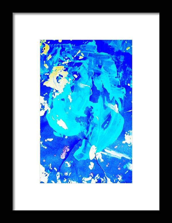 Light Blue Framed Print featuring the painting Shattering Man by Bruce Combs - REACH BEYOND