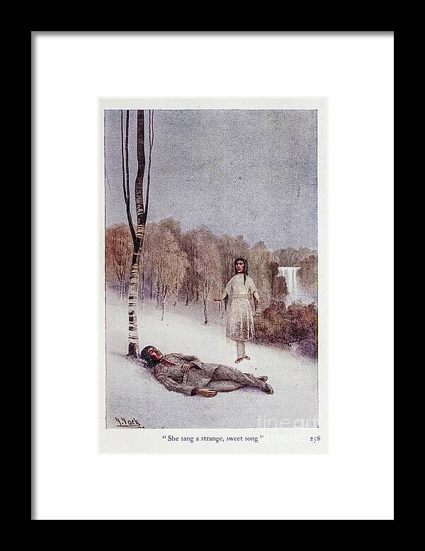 Shaman Framed Print featuring the photograph She sang a strange, sweet song v5 by Historic illustrations