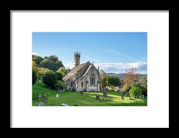 Sheepscombe Framed Print featuring the photograph Sheepscombe Village Church in Autumn by Tim Gainey