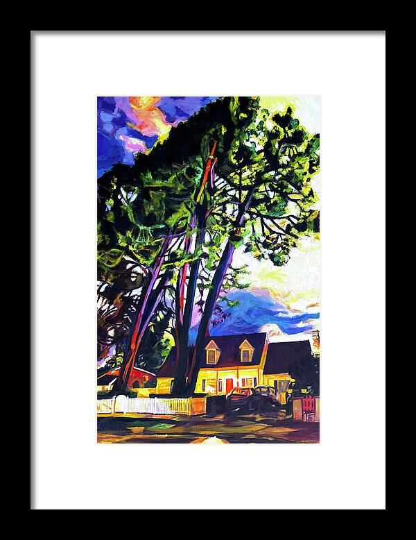 Trees Framed Print featuring the painting Sheltering by Bonnie Lambert