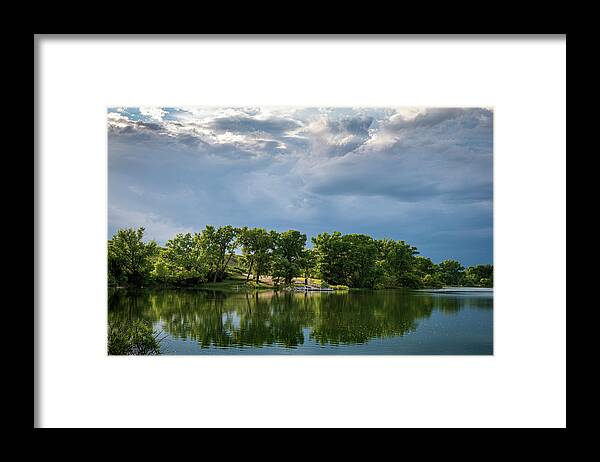Scenics Framed Print featuring the photograph Sheridan State Fishing Lake near Hoxie Kansas by Mary Lee Dereske