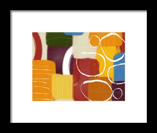 Abstract Framed Print featuring the mixed media Shifting Seasons 3- Art by Linda Woods by Linda Woods