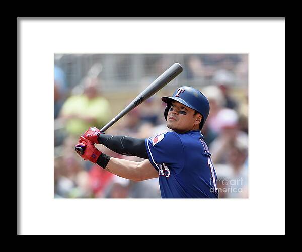 Second Inning Framed Print featuring the photograph Shin-soo Choo by Hannah Foslien
