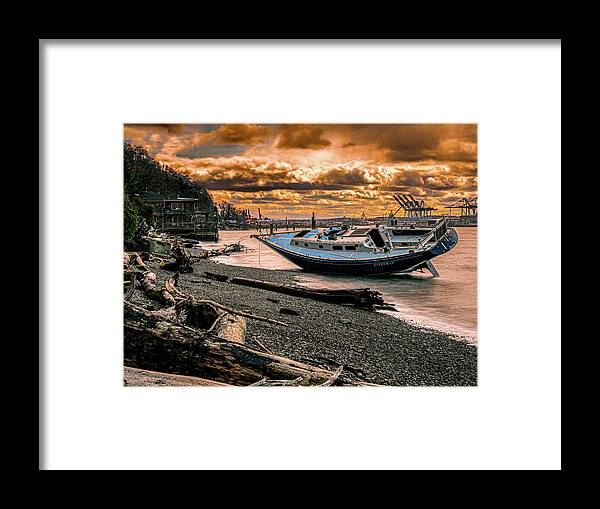 Shipwreck Framed Print featuring the photograph Shipwreck After the Storm by Rob Green
