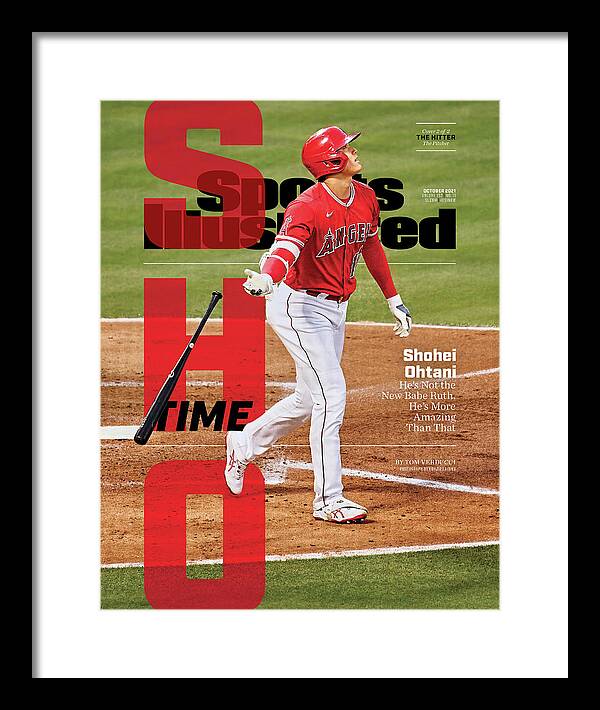 Published Framed Print featuring the photograph Sho Time, Los Angeles Angels Shohei Ohtani Cover by Sports Illustrated