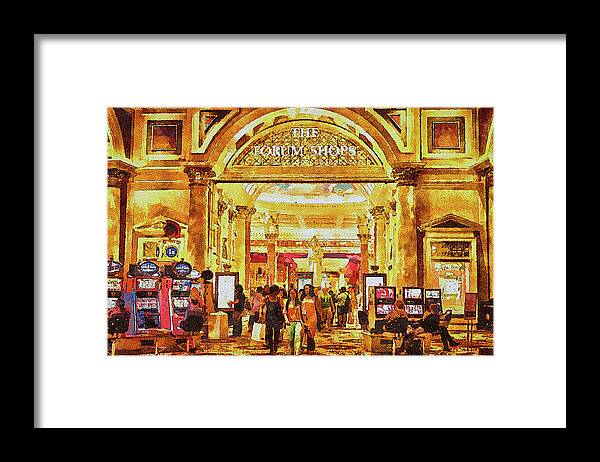 Shoppers Framed Print featuring the photograph Shoppers and Gamblers Las Vegas by Tatiana Travelways
