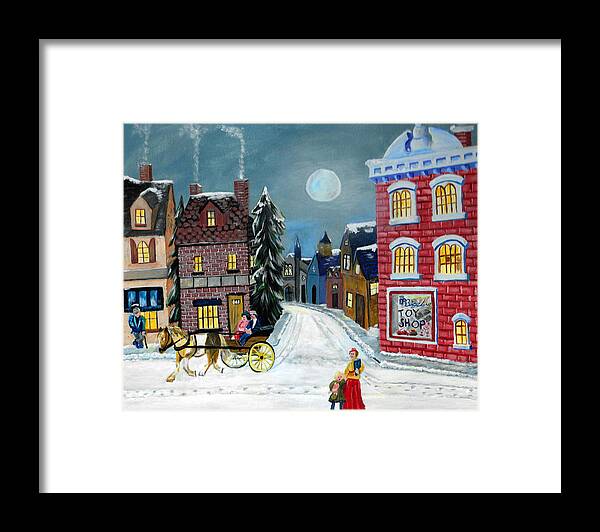 Snow Framed Print featuring the painting Shopping by David Bigelow