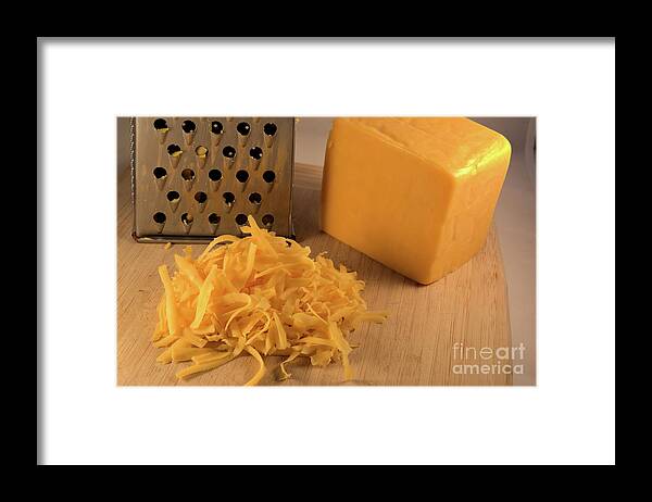 Cheese Framed Print featuring the photograph Shredded Cheddar by Kae Cheatham