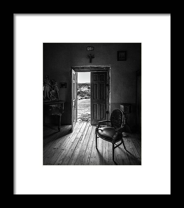 Texas Framed Print featuring the photograph Shut the Front Door - Monochrome by KC Hulsman
