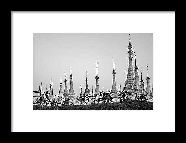 Shwe Indein Framed Print featuring the photograph Shwe Indein Pagoda by Arj Munoz