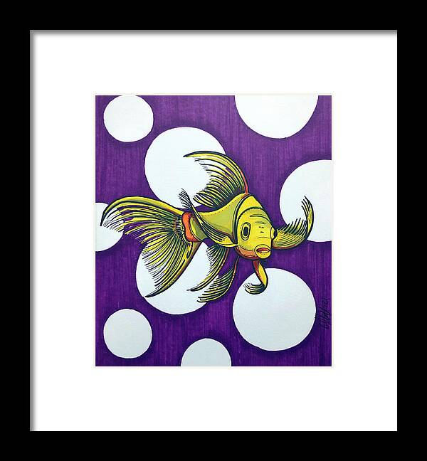 Siamese Fish Framed Print featuring the drawing Siamese Betta by Creative Spirit