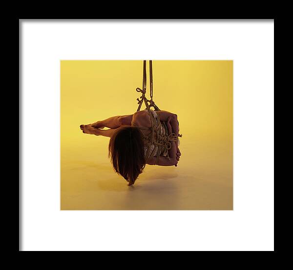 Shibari Framed Print featuring the photograph Sideways In Color by Darkly Dreaming
