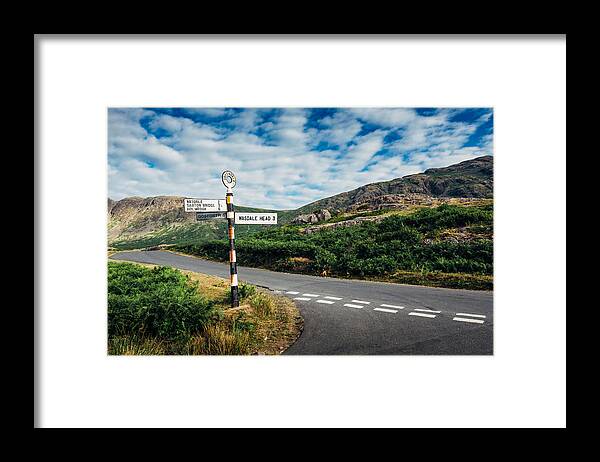 Scafell Pike Framed Print featuring the photograph Sign post by © Peter Lourenco