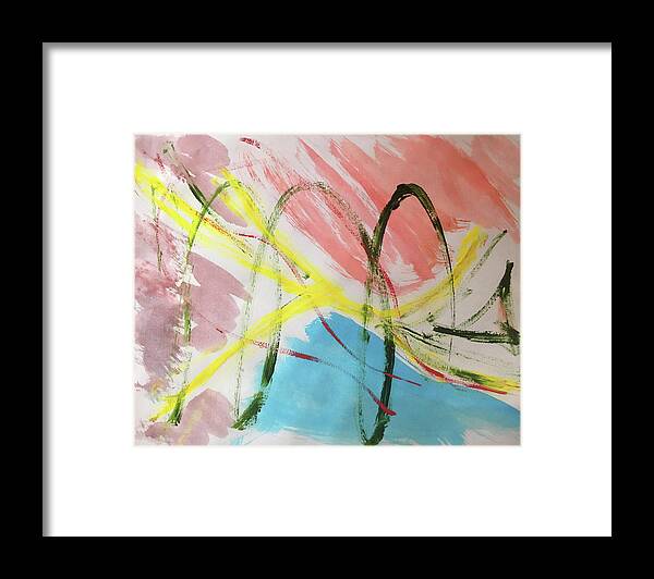 Abstract Framed Print featuring the painting Signals by David Feder