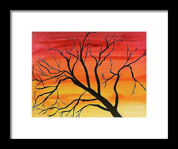 Tree Framed Print featuring the mixed media Silhouette by Lisa Neuman