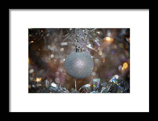Silver Framed Print featuring the photograph Silver Ball on Silver Tree by Lora J Wilson