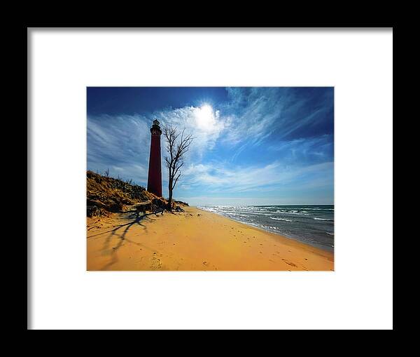 Northernmichigan Framed Print featuring the photograph Silver Lake Lighthouse..... IMG_8835 HRes by Michael Thomas