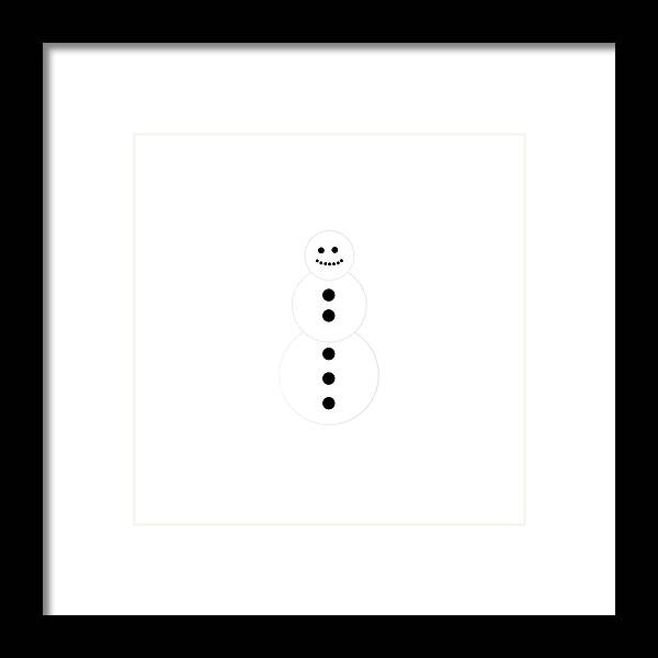 Winter Framed Print featuring the digital art Simple Snowman Graphic by Amelia Pearn