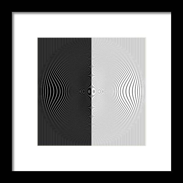 Black Framed Print featuring the digital art Simply Black and White by Designs By L
