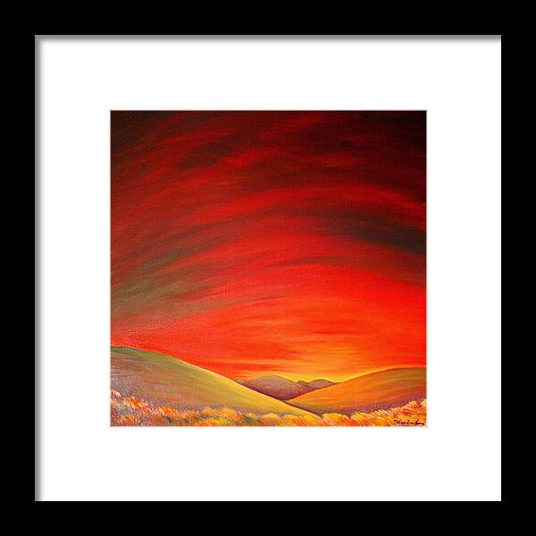 Sunrise Framed Print featuring the painting Singing Sky by Franci Hepburn