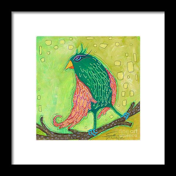 Bird Painting Framed Print featuring the painting Singing Sweet Songs by Tanielle Childers