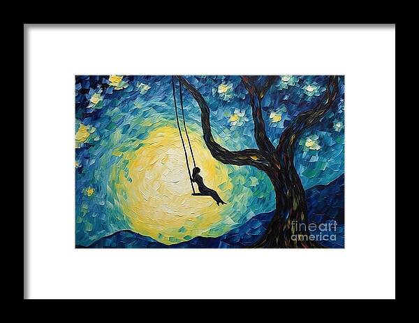 Sigle Framed Print featuring the painting Single Swing by N Akkash