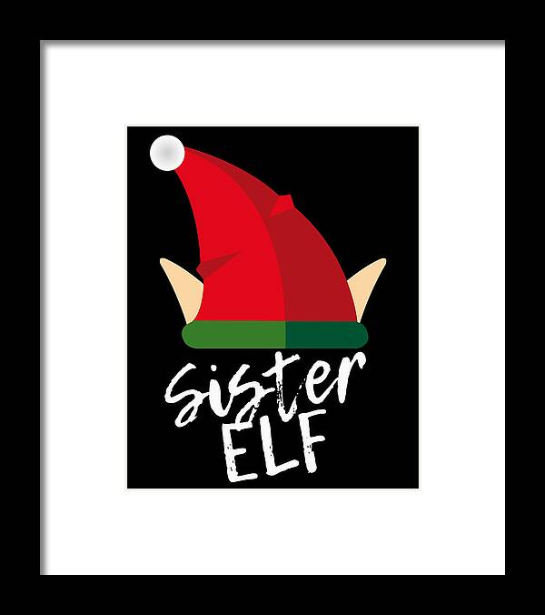 Christmas 2023 Framed Print featuring the digital art Sister Elf Christmas Costume by Flippin Sweet Gear