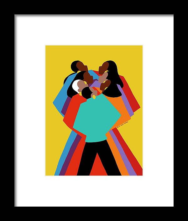 Black Women Framed Print featuring the painting Sisters In Spirit by Synthia SAINT JAMES