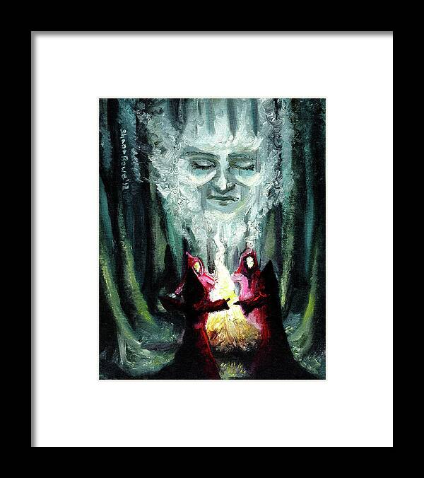 Witches Framed Print featuring the painting Sisters of the Night by Shana Rowe Jackson