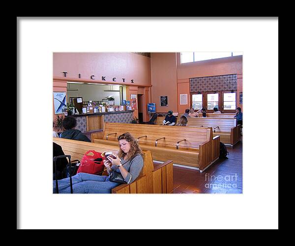 Salinas Framed Print featuring the photograph Sittin' Downtown In A Railway Station by James B Toy