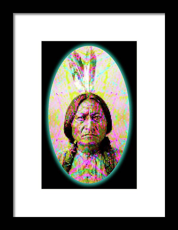 Wunderle Art Framed Print featuring the mixed media Sitting Bull Simulation V1B by Wunderle