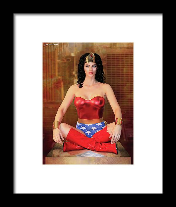 Cosplay Framed Print featuring the photograph Sitting Wonder Woman by Jon Volden