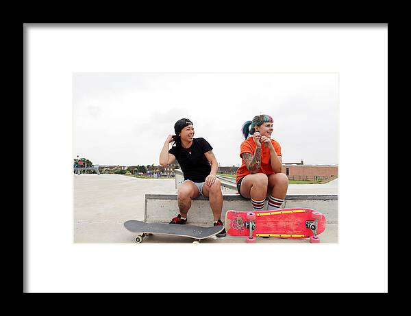 Recreational Pursuit Framed Print featuring the photograph Skateboarders by Nick David