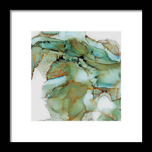 Alcohol Ink Framed Print featuring the painting Skeleton Earth by Angela Marinari