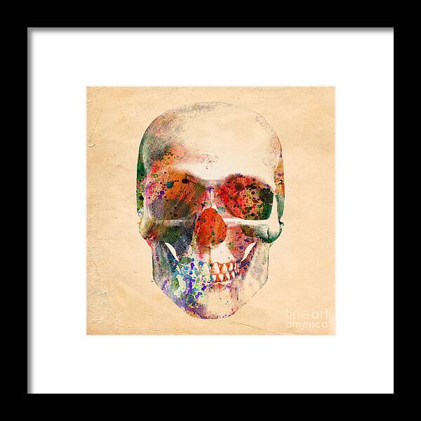 Skull Vintage Painting Framed Print by Mark Ashkenazi - Pixels Merch