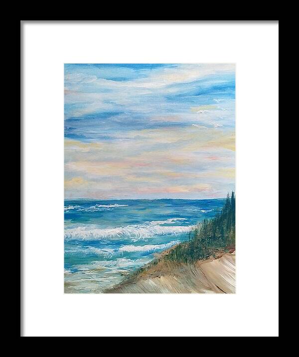 Sky Framed Print featuring the painting Sky and Water Ahhhhhhh by Lynne McQueen