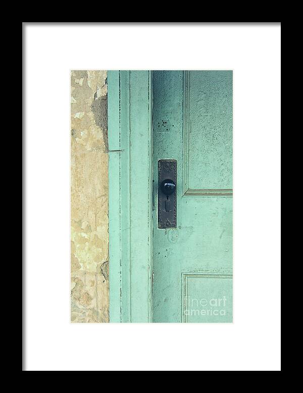 Rustic Framed Print featuring the photograph Sky Blue Door by Ana V Ramirez