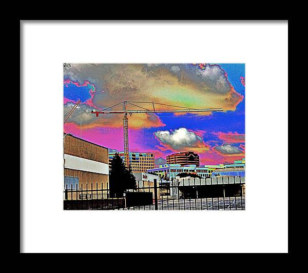 Sky Framed Print featuring the photograph Sky Crane by Andrew Lawrence