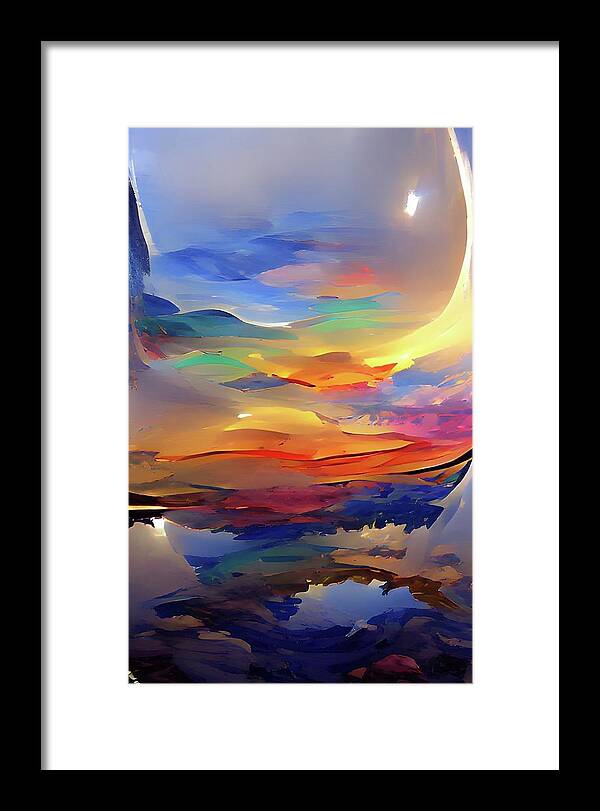  Framed Print featuring the digital art Sky Glass by Rod Turner