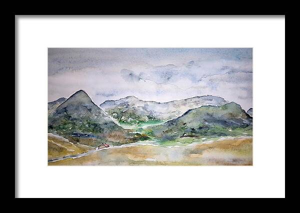 Watercolor Framed Print featuring the painting Skye Valley by John Klobucher