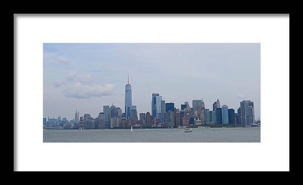 Liberty Framed Print featuring the photograph Manhattan Skyline-New York City by Bnte Creations