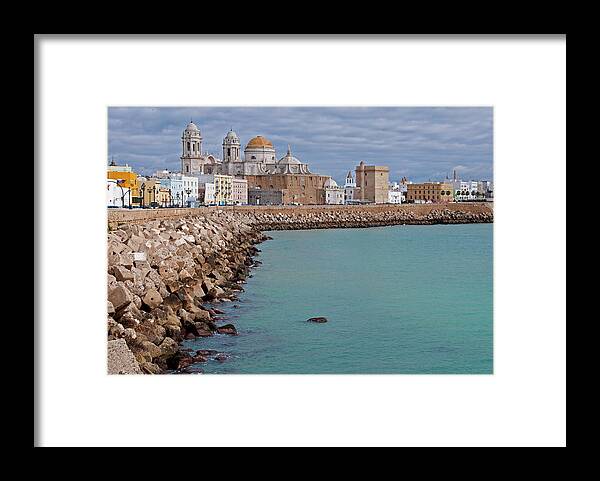 Spain Framed Print featuring the photograph Skyline in Cadiz, Spain by Denise Strahm